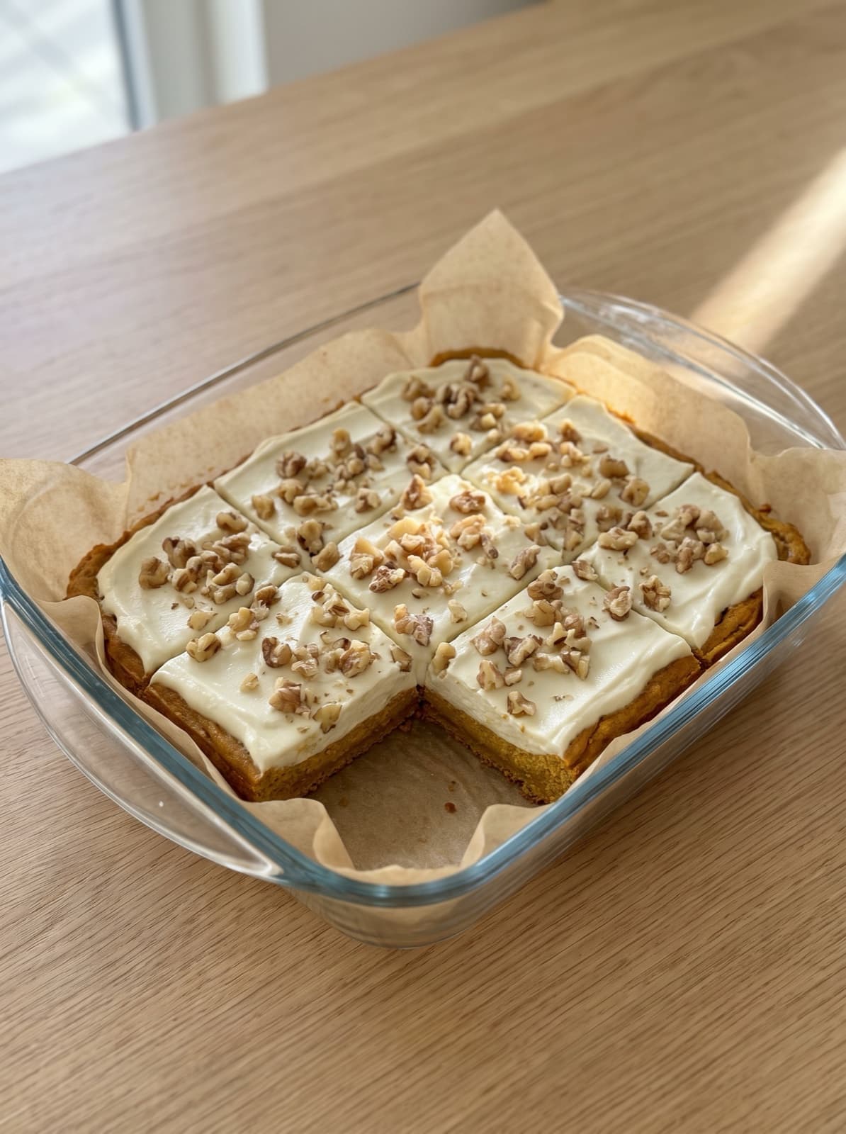 Proteinreiche herbstliche Cheesecake Bars